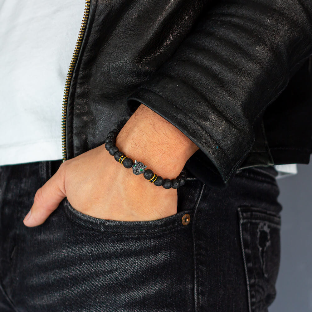 Pulsera de piedra volcánica - Los Angeles