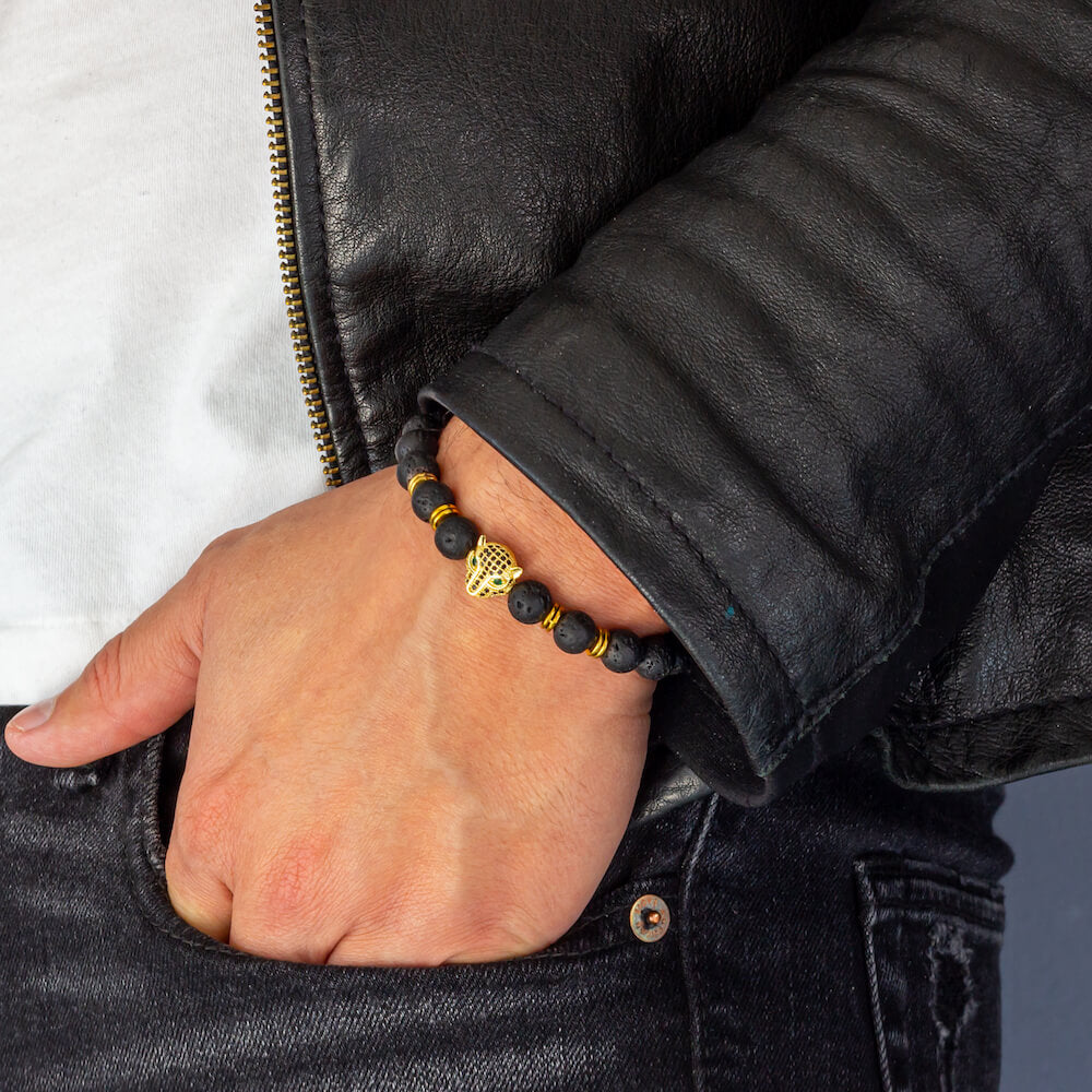 Pulsera de piedra volcánica - Honk Kong