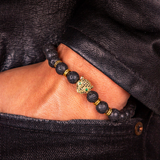 Pulsera de piedra volcánica - Honk Kong
