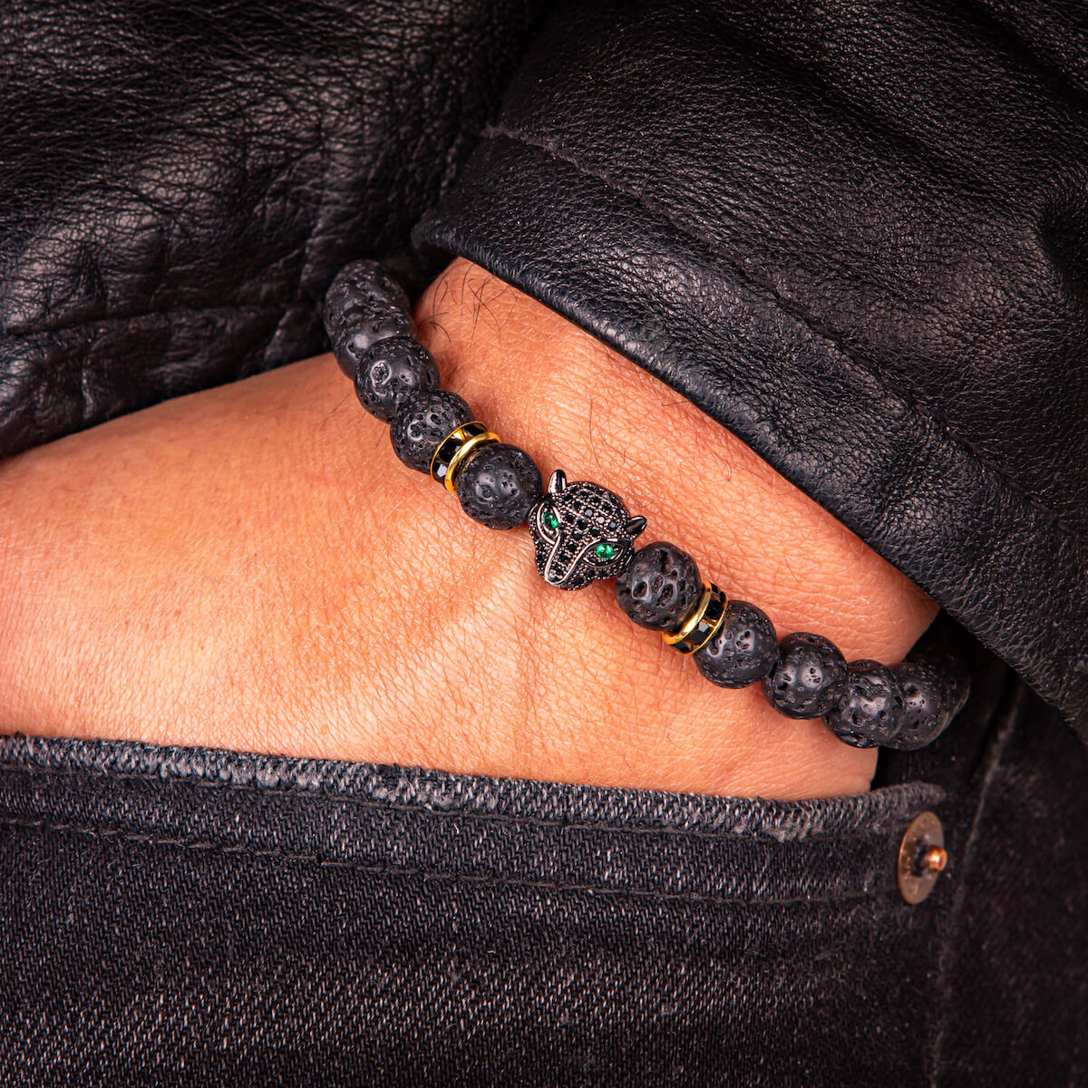 Pulsera de piedra volcánica - Los Angeles