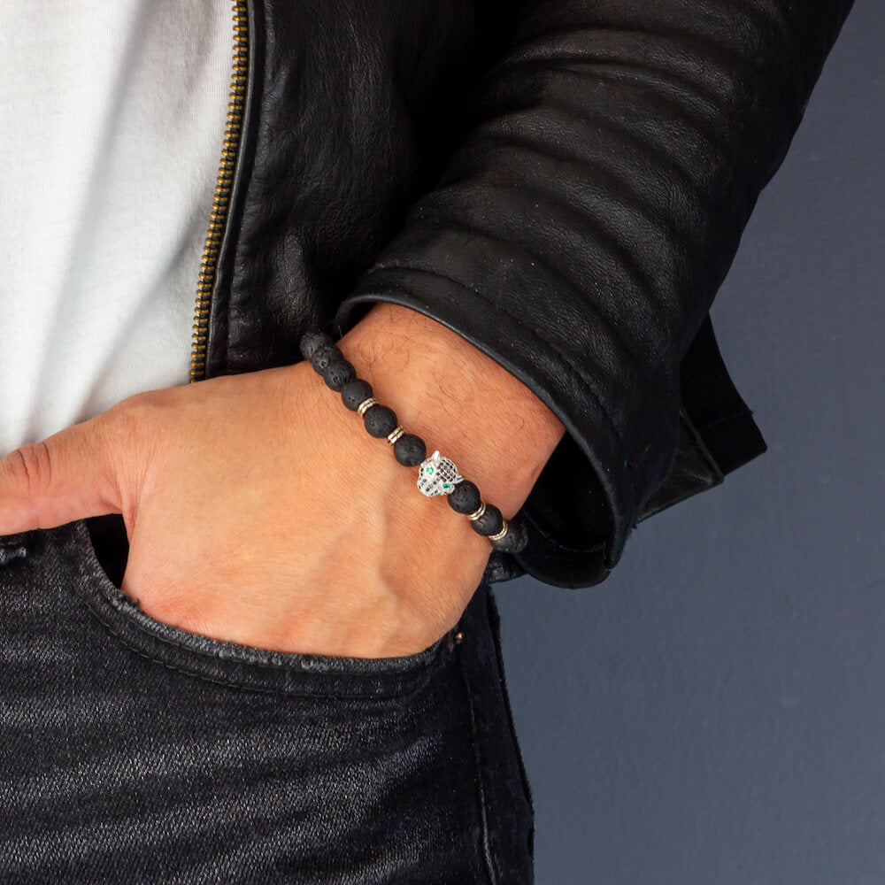 Pulsera de piedra volcánica - Seúl